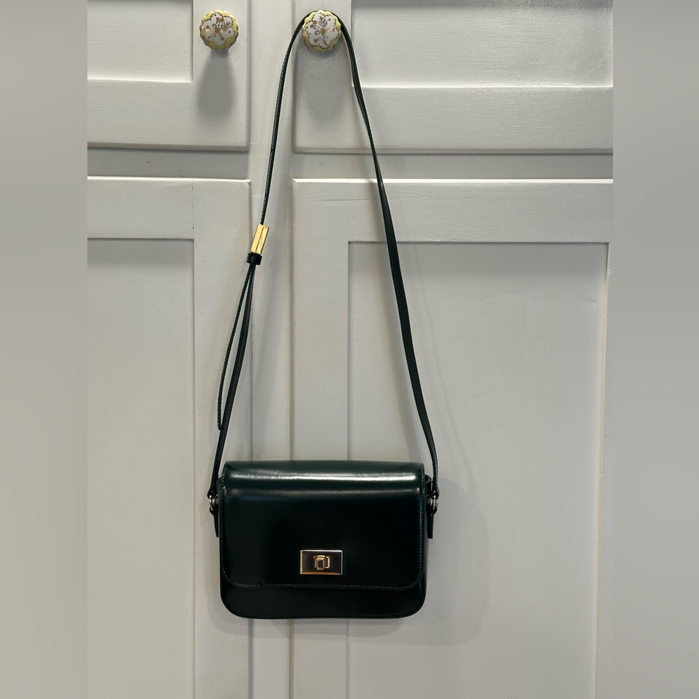 J. Crew Elegant Dark Green Crossbody Bag